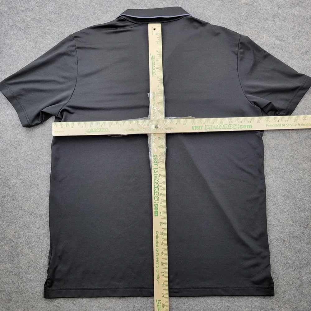 Adidas Polo Shirt Mens Large Black Stripe Puremotion Golf Performance‎ Top